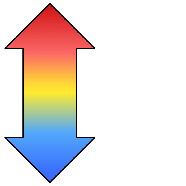 Hot to cold rating scale thick double arrow Free SVG